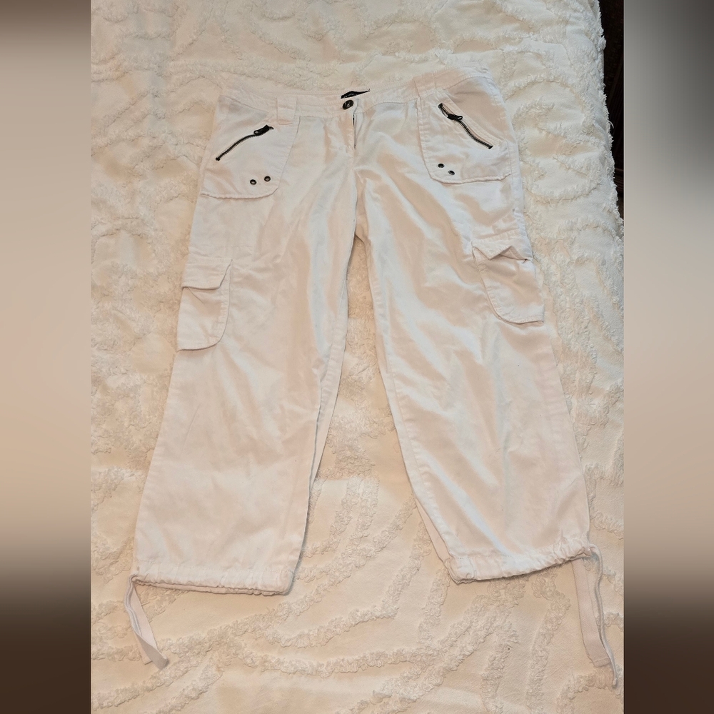 New York & Company Cotton Pants With Pockets And Drawstring Leg, Size 12 (317)